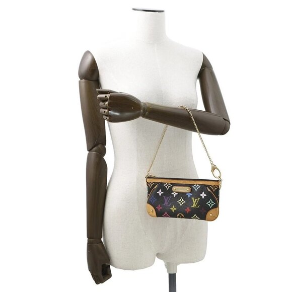 LOUIS VUITTON Pochette・Milla Size MM Monogram・Multicolor Noir - Picture 1 of 13